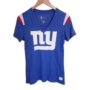 Nike New York Giants Football V-neck Short Sleeve T-Shirt, Size M